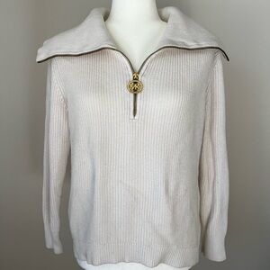 Michael Kors Cream Sweater with Gold Accent